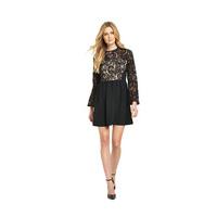 V By Very Fluted Sleeve Lace Skater Mini Dress