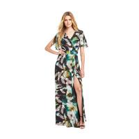 V By Very Cape Sleeve Feather Maxi Dress