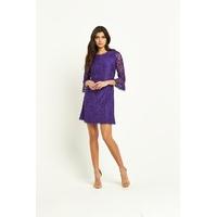 V By Very Fluted Sleeve Lace Skater Dress
