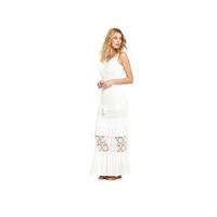 V By Very Sleeveless Front Lace Up Crochet Insert Maxi Dress