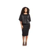 V By Very Curve Plisse Cape Scuba Midi Dress