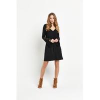 V by Very Crochet Sleeve Wrap Front Dress