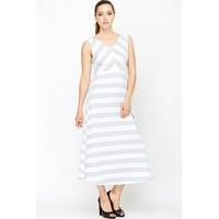 V Neck Striped Maxi Dress