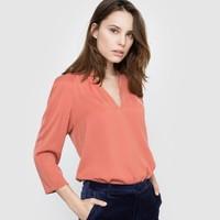 V-Neck Blouse with 3/4 Length Sleeves