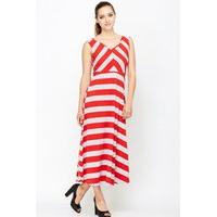 V Neck Striped Maxi Dress