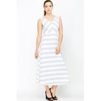 V Neck Striped Maxi Dress