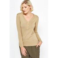 V-Neck Ribbed Jumper