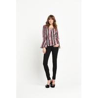 V By Very Fluted Sleeve Stripe Top