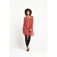 V By Very Tie Neck Tunic Top Rust