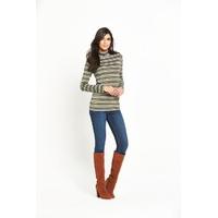 V By Very Stripe Jersey Turtle Neck Top