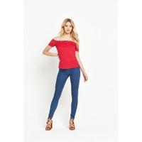 V By Very Lace Trim Bardot Top