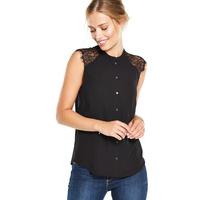 V By Very Lace Insert Jersey Back Blouse