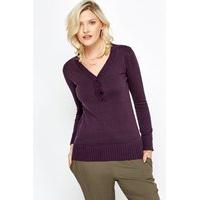 V-Neck Ribbed Jumper