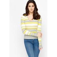 V-Neck Striped Pullover