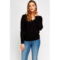 v neck soft knit pullover