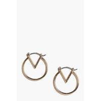 v shape small hoop earrings gold