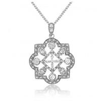 V Jewellery Silver Royal Seal Cubic Zirconia Pendant 3019