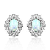 V Jewellery Silver Empire Synthetic Opal And Cubic Zirconia Earrings 3015