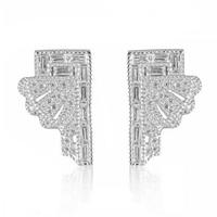 v jewellery silver fan cubic zirconia earrings 3082