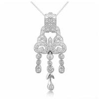 V Jewellery Silver Gatsby Cubic Zirconia Pendant 3080