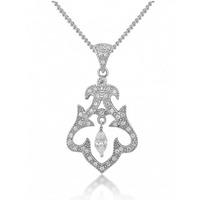 V Jewellery Silver Cubic Zirconia Royal Crest Pendant