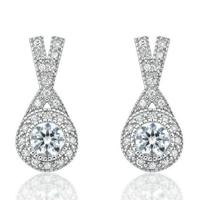 v jewellery silver crossover cubic zirconia earrings 3031