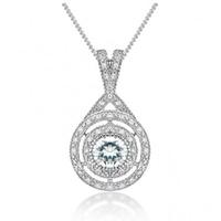 v jewellery silver crossover cubic zirconia pendant 3030