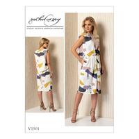 V1501 Vogue Patterns Misses Mock Tuck Pleated Dress 379305