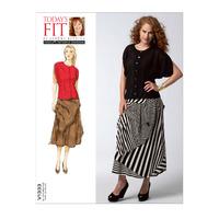 V1333 Vogue Patterns Misses Blouse and Skirt 379047