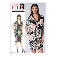 V1496 Vogue Patterns Misses V Neck Cocoon Dresses 379294