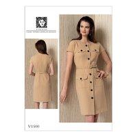 V1500 Vogue Patterns Misses Shirtdress with Pockets and Belt 379302