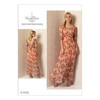 V1502 Vogue Patterns Misses Dress with Back V Inset and Ties 379306
