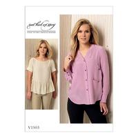 V1503 Vogue Patterns Misses Front Ruffle or Pocket Detail Top 379308