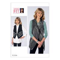 v1504 vogue patterns misses lined shawl collar vests 379309