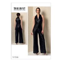 V1506 Vogue Patterns Misses Sleeveless Wide Leg Jumpsuit 379341