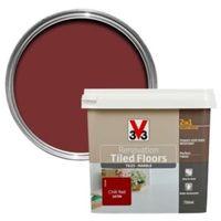 V33 Renovation Chilli Red Satin Floor Tile Paint 750ml