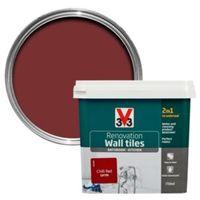 V33 Renovation Chilli Red Satin Wall Tile Paint 750ml