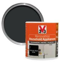 V33 Renovation Midnight Black Smooth Satin Household Appliance Paint 500 ml