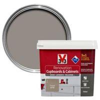 V33 Renovation Taupe Smooth Satin Kitchen Cupboard & Cabinet Paint 750 ml