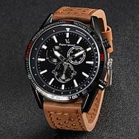 V6 Men\'s Fashion Design Leather Strap Quartz Casual Watch Cool Watch Unique Watch