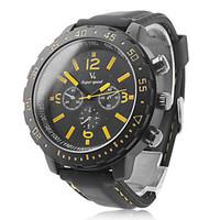 V6 Men\'s Sports Style Black Silicone Band Quartz Wrist Watch Cool Watch Unique Watch