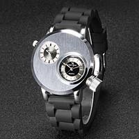 V6 Men\'s Army Design Double Time Silicone Strap Quartz Watch Cool Watch Unique Watch