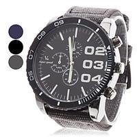 v6 mens watch military big round dial fabric band cool watch unique wa ...