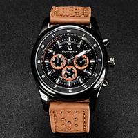 v6 mens military design leather strap quartz casual watch cool watch u ...