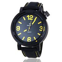 V6 Men\'s Casual Style Black Case Silicone Band Quartz Wrist Watch (Assorted Colors) Cool Watch Unique Watch