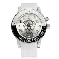 v6 mens fashion analog display rubber band quartz watch cool watch uni ...