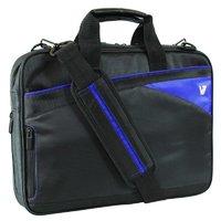 V7 Edge Toploader 14.1in Black - Blue Nylon Upto 35x25x3.9cm