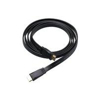 v7 hdmi flat cable 2m black mm hdmi 14 gold plated retail