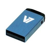 V7 USB NANO STICK 16GB BLUE - USB2.0 23X12X4MM RETAIL IN