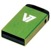 V7 USB NANO STICK 16GB GREEN - USB2.0 23X12X4MM RETAIL